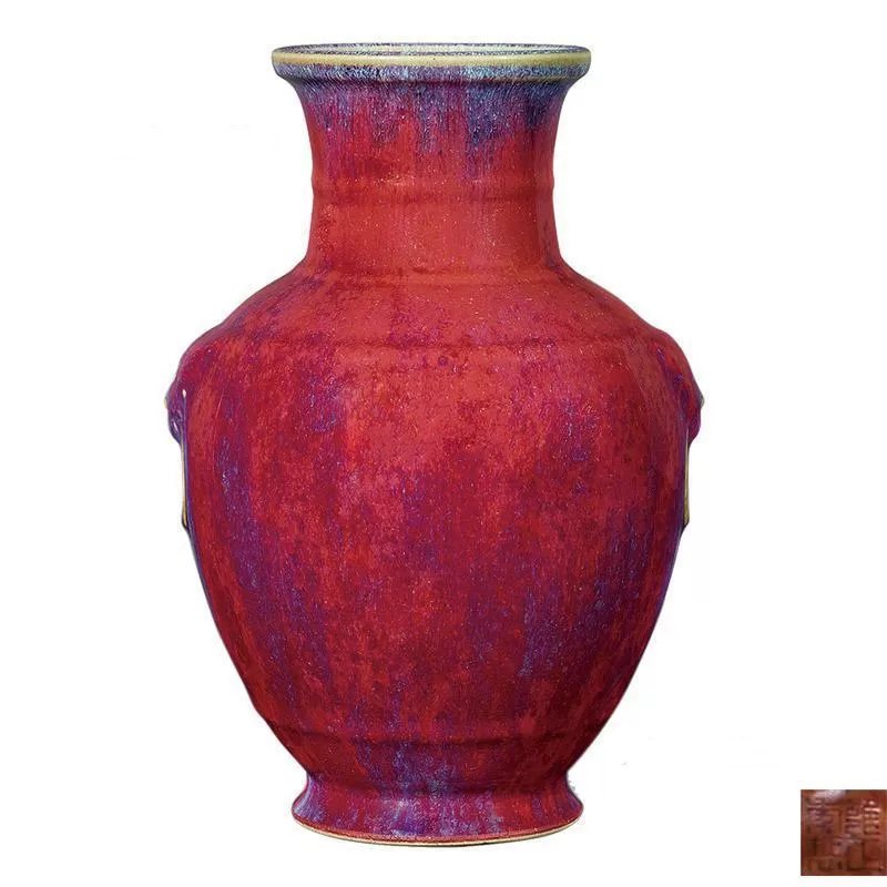 窑变釉铺首耳尊