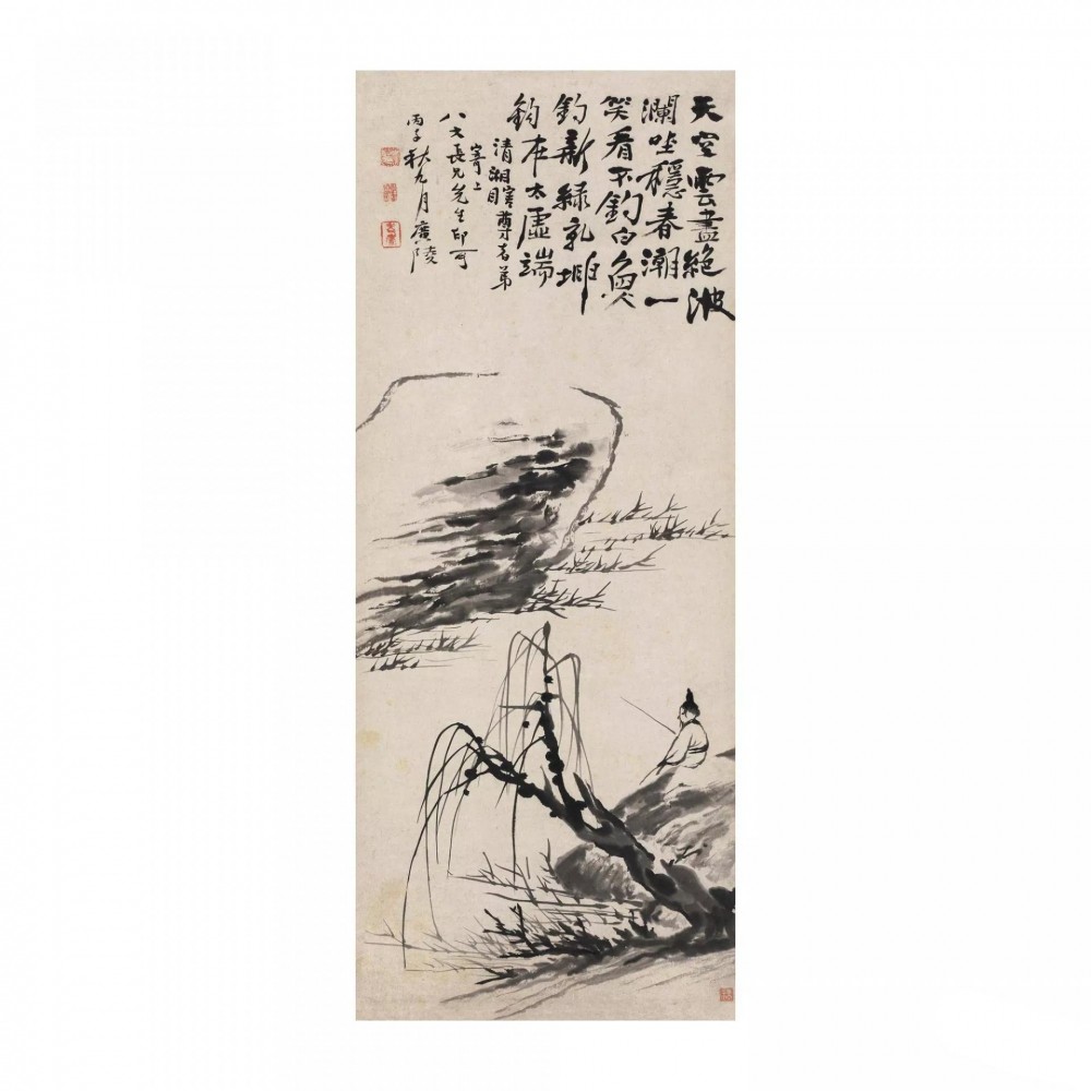 石涛	 春江垂钓图