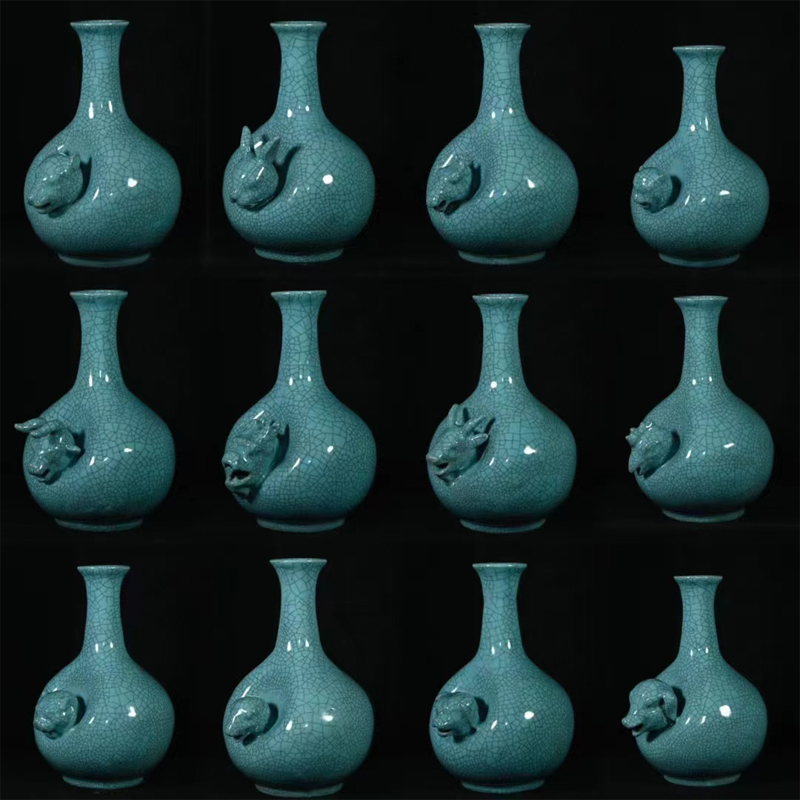 汝官窑十二生肖瓶