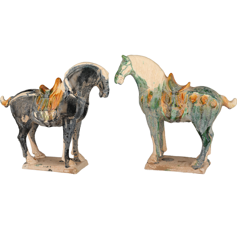 唐三彩马 一对