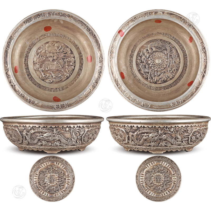 乾隆年制款聚宝盆一对