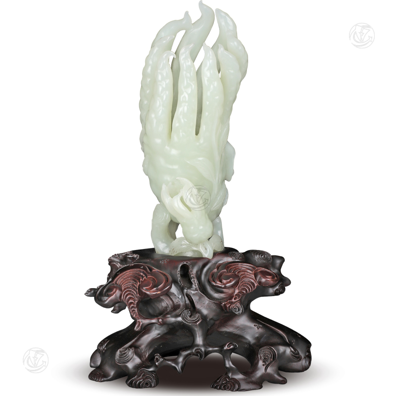 清代和田籽料佛手摆件