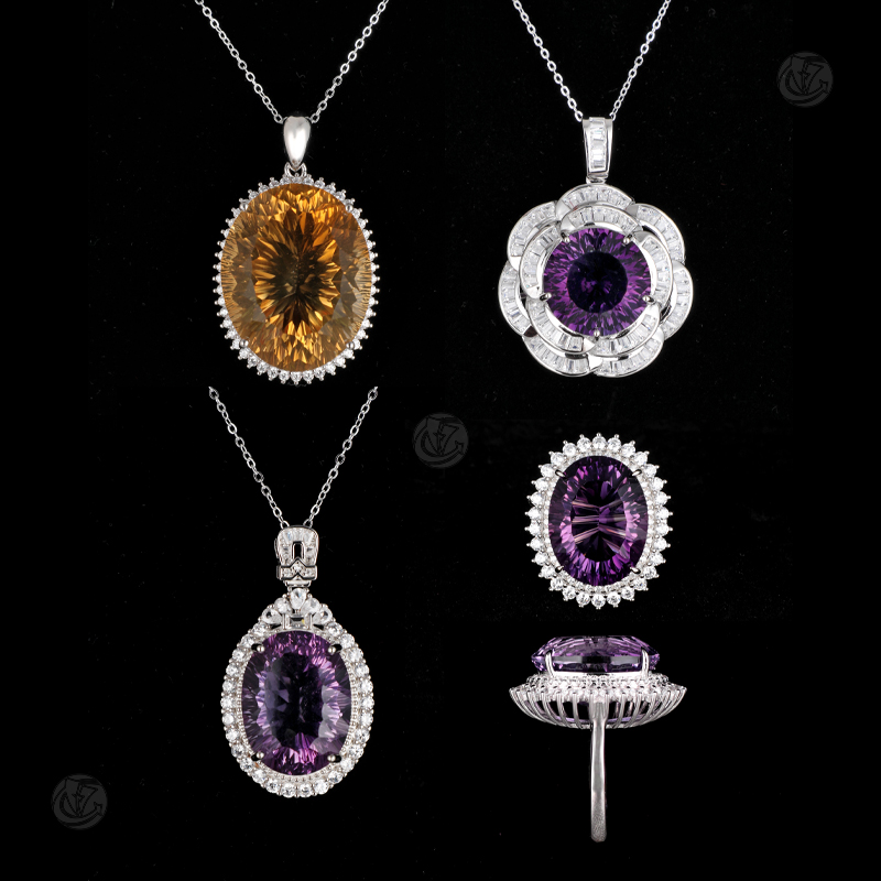 水晶饰品一组4件