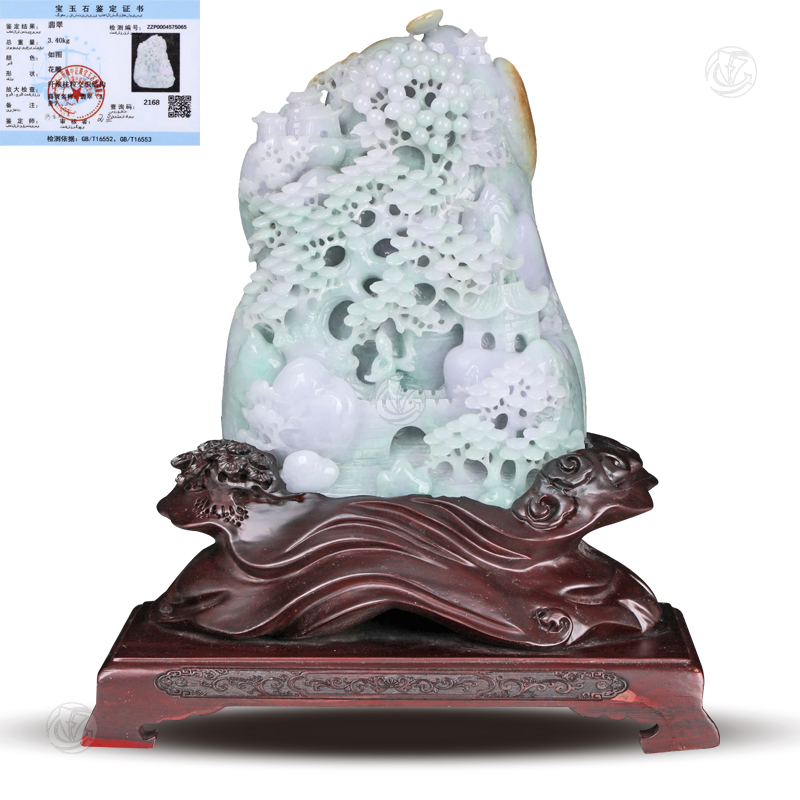 翡翠三色福禄寿摆件