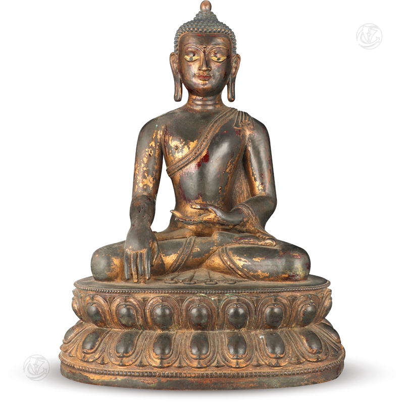 明代铜鎏金释迦牟尼佛造像