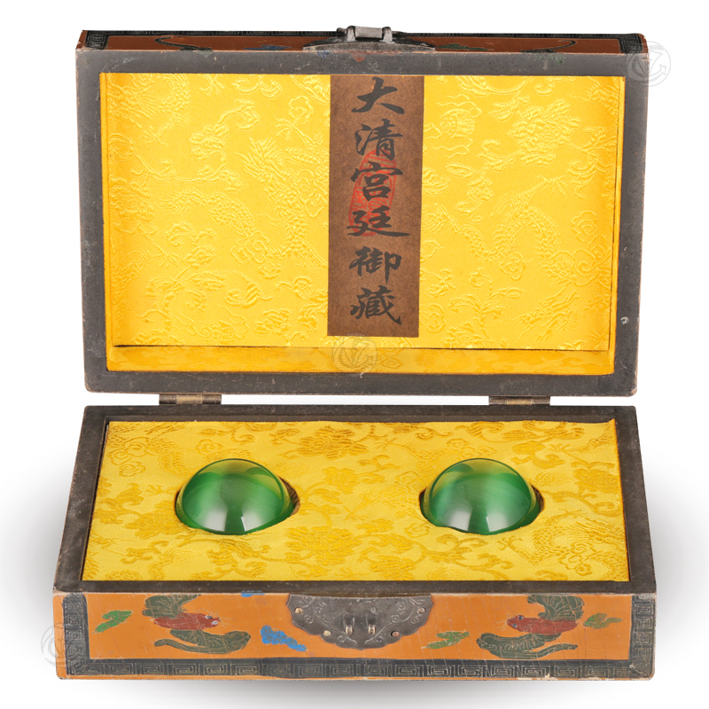 大清宫廷御藏绿猫眼（一对）