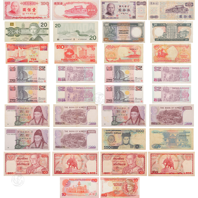 世界各国纸币（1组17 张）