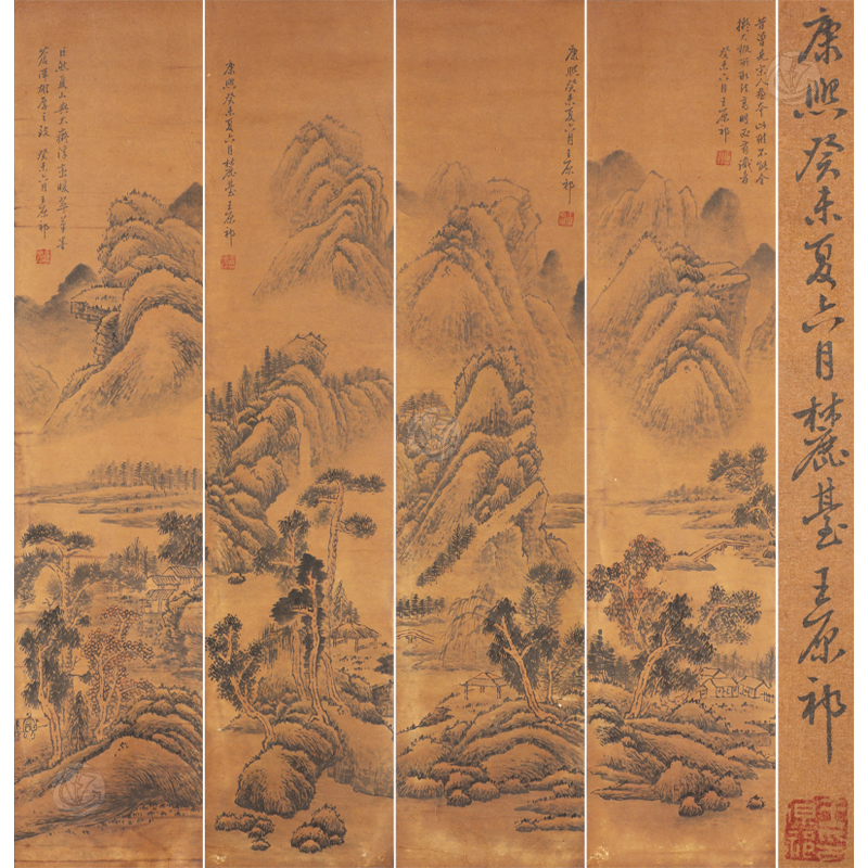 王原祁 《山水图》四条屏