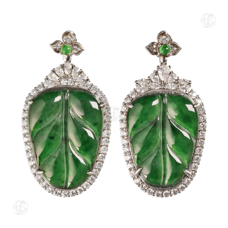 帝王绿高冰龙石种挂坠（1组2件）