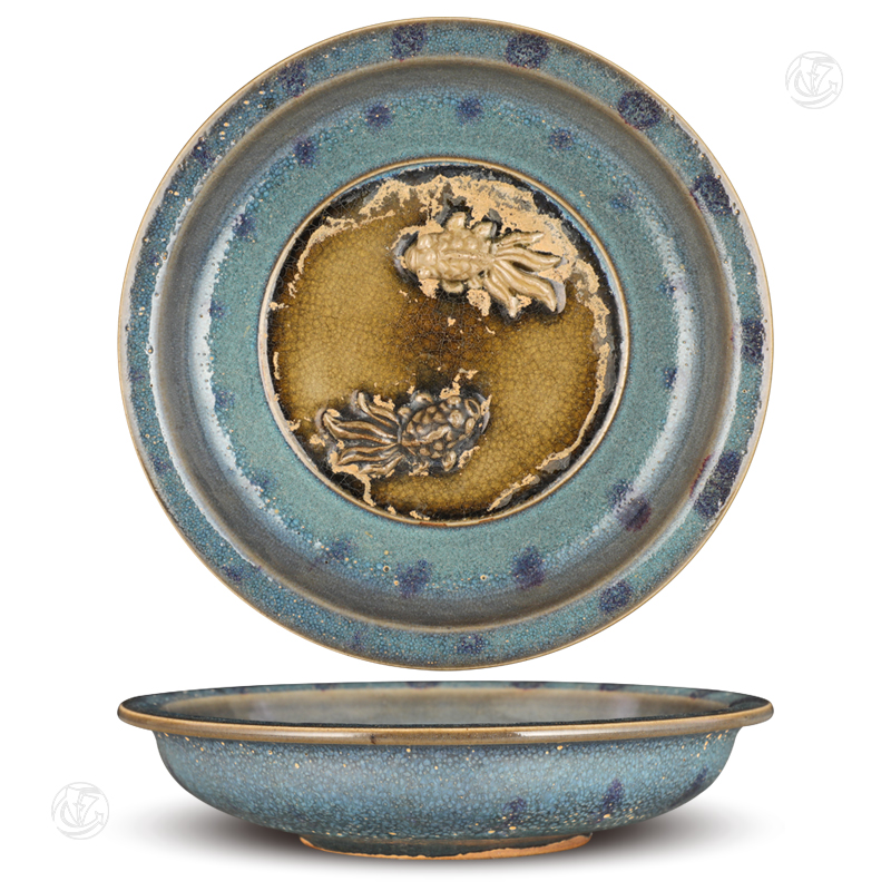 窑变釉双鱼纹洗